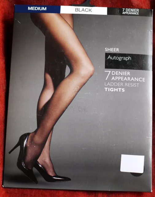 MARKS AND SPENCER Autograph Seamfree Ladder Resist Tights Size