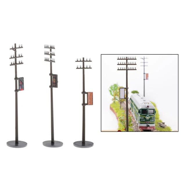 12 Miniatures De Poteaux Télégraphiques Pour Modélisme Et Dioramas - Échelle 1:87, En ABS