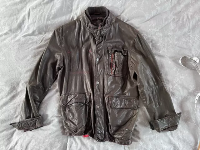 Vintage Armani Jeans Leather Jacket 90’s