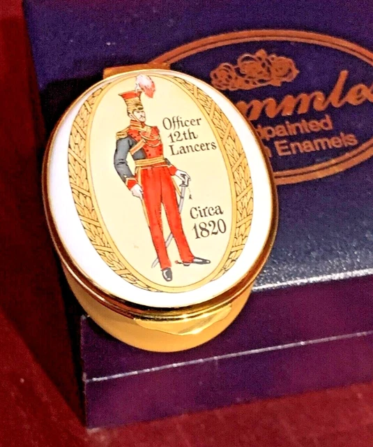 Crummles "Officer 12th Lancers" Enamel Pill Box Crummles "Officer 12th Lancers" Enamel Pill Box