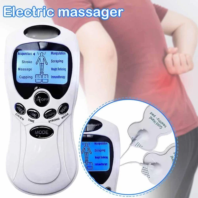 Masajeador eléctrico digital fisioterapia de pulso muscular 15 modos 4 electrodo