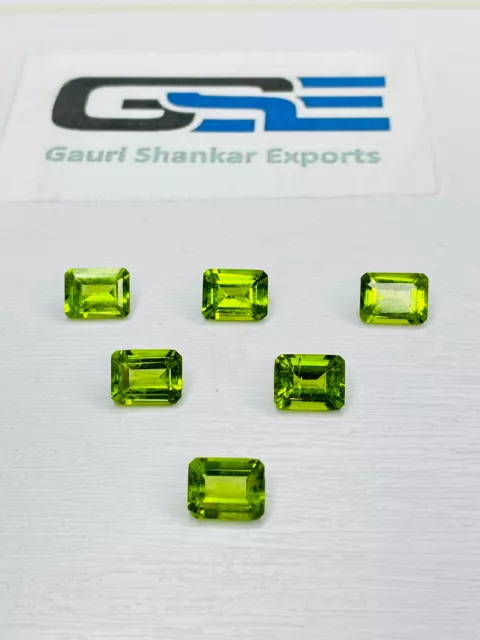 Peridot Faceted Octagon Cut Loose Gemstone 7x5 mm - 9x7 mm Natural Calibrated DG 2