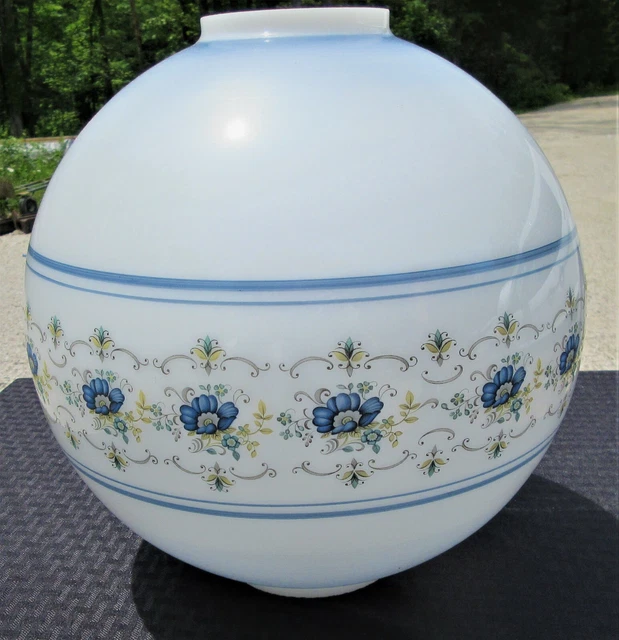 GWTW 9 inch Blue Forget Me Not Floral Hand Painted Ball Shade Lot B15