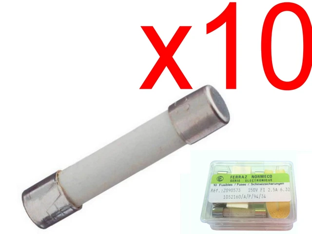 Lot de 10: Fusible 6,3 x 32 mm 2,5A Rapide FERRAZ