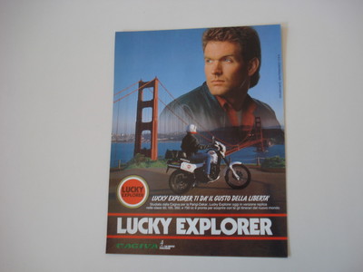 advertising Pubblicità 1988 ADIGE e MOTO CAGIVA 