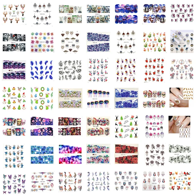 Calcomanías de agua para arte en uñas, pegatinas para decoración de uñas, flor mariposa, vendedor del Reino Unido