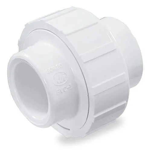 WU-1000-S PVC Pipe Fitting, 1-Inch Slip Union, Schedule 40, EPDM O-ring, White