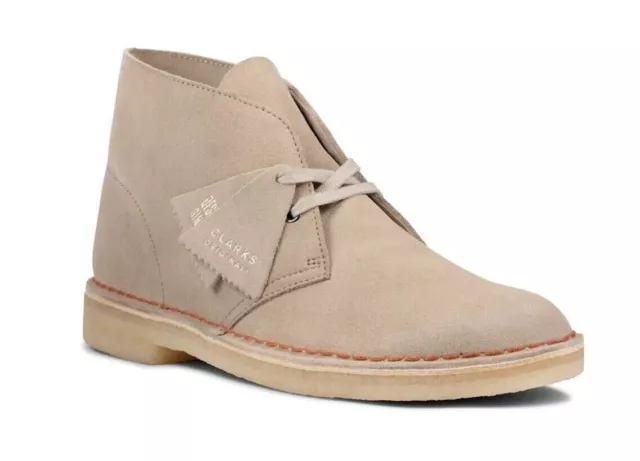 Clarks Desert Boot Scarpe Polacchine Da Uomo Sand Beige In Pelle Scamosciata