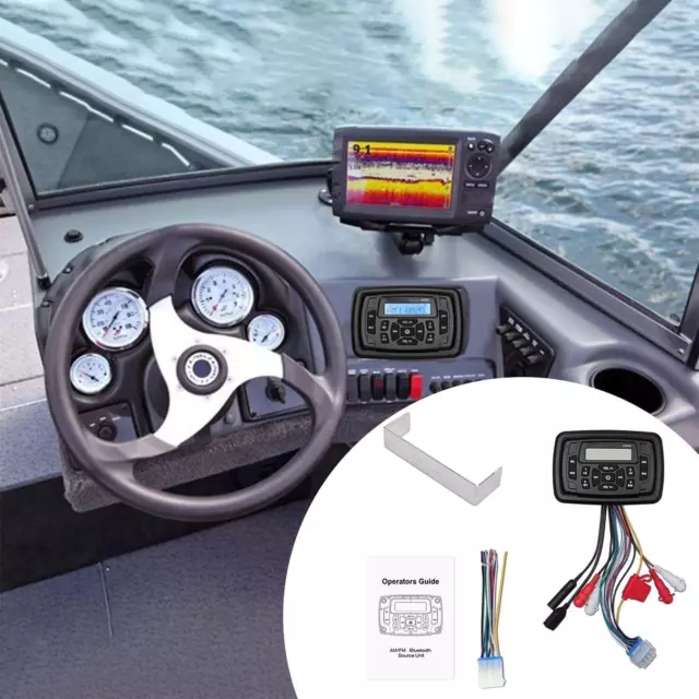 Marine Radio, Boat Stereo Audio System Audio, AM Gauge Radio Digital Media MP3