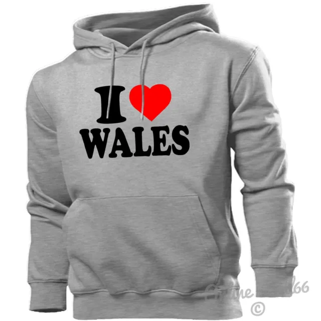 I Love Wales Hoodie Heart Hoody Men Women Kids Welsh Proud Valleys Rugby Red