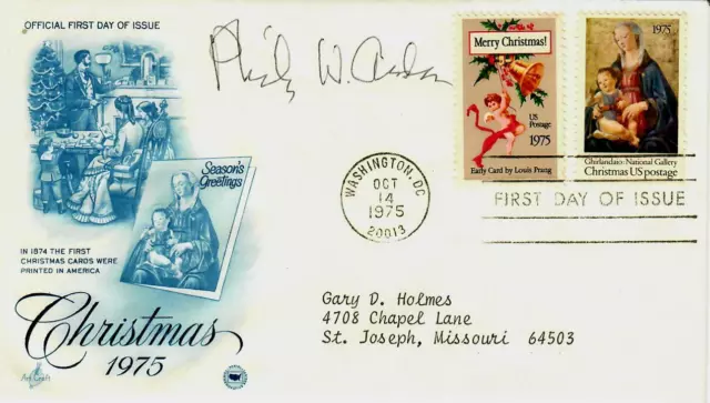 "Nobel Prize in Physics" Philip Anderson Signed FDC Dated 1975 Todd Mueller COA