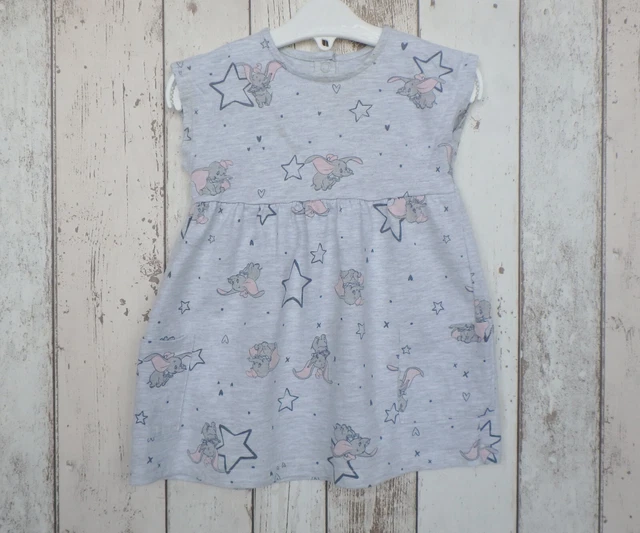 ** Cute Baby Girl Grey Dumbo Dress - George (6 - 9 months) **