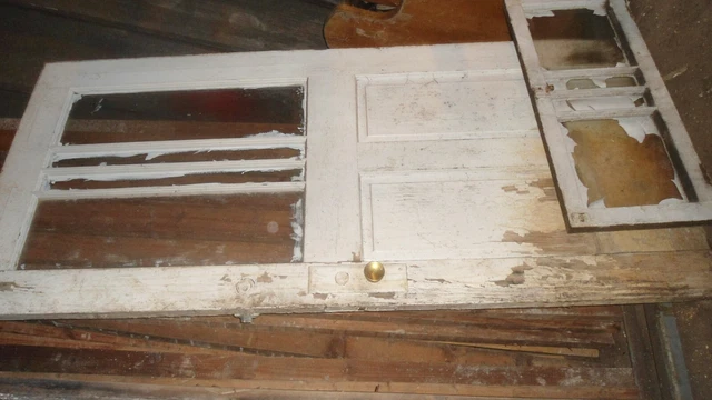 Art Deco Entry Door with Transom Window