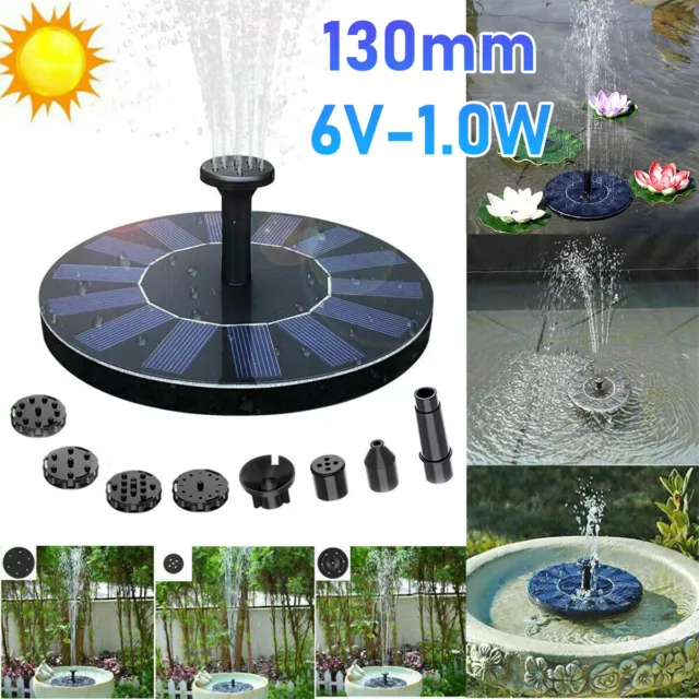 Solar Fountain Pump, 1.4W Solar Fountain for Bird Bath Free  Standing Floating Water Fountain with 6 Nozzles Solar Powered Fountain Pump  for Bird Bath, Garden, Pond, Pool, Outdoor : Patio, Lawn
