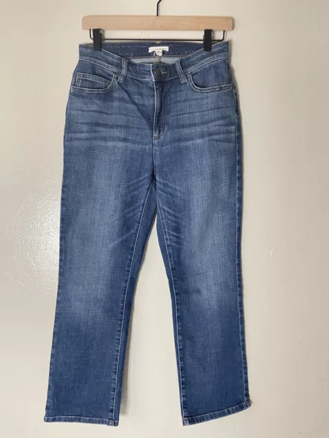 eileen fisher Organic Cotton Mid Rise Straight Leg Denim Jeans Size 4