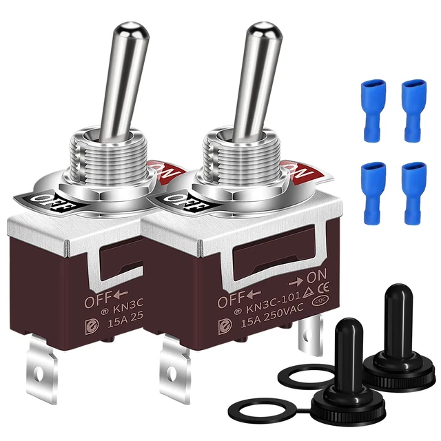 Daiertek SPST Waterproof Toggle Switch 12V DC 30A 125VAC 20A Marine Heavy Duty 2