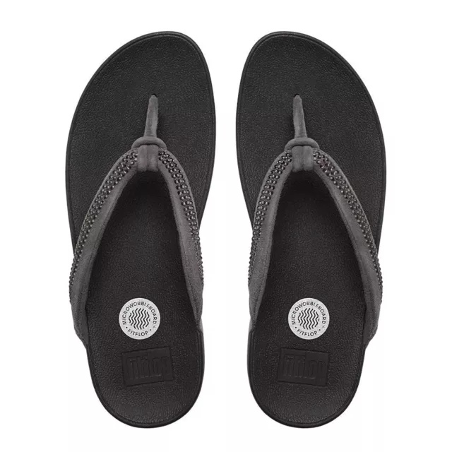 New Wmns Fitflop Crystal Swirl Pewter Toe Thong Sandal C30-054 Msrp$100.00 2