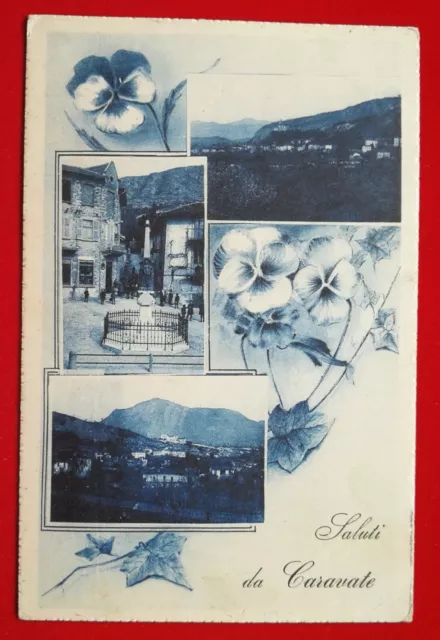 Cartolina Viaggiata 1922 "Saluti Da Caravate" Panorama E Piazza Lombardia Varese