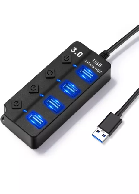 HUB USB 3.0 Sdoppiatore USB Multi USB Porta Con Interruttore Separato e  Spie LED EUR 10,99 - PicClick IT