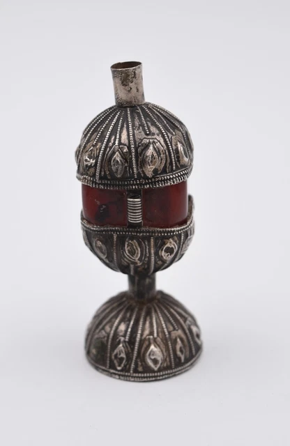 Ancienne boite à khôl yéménite Yémen en argent et bakélite futuran