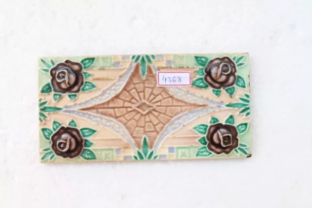Japan antique art nouveau vintage majolica border tile c1900 Decorative NH4368