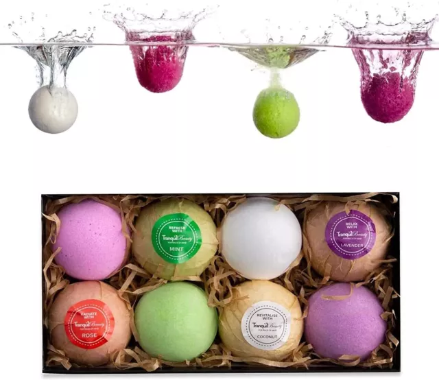 Bath Bombs Gift Set For Women  Bath Bomb Set With Essential Oils  8x Bath