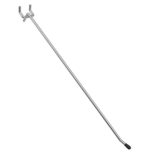 unp POETISKE Pegboard Hooks 0.204'' Diameter 12 inch Silver Metal Rubber Tip