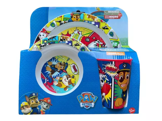 Pos Paw Patrol Frühstücks-Set, 3-tlg., Becher, Teller, Müslischale, Kunststoff