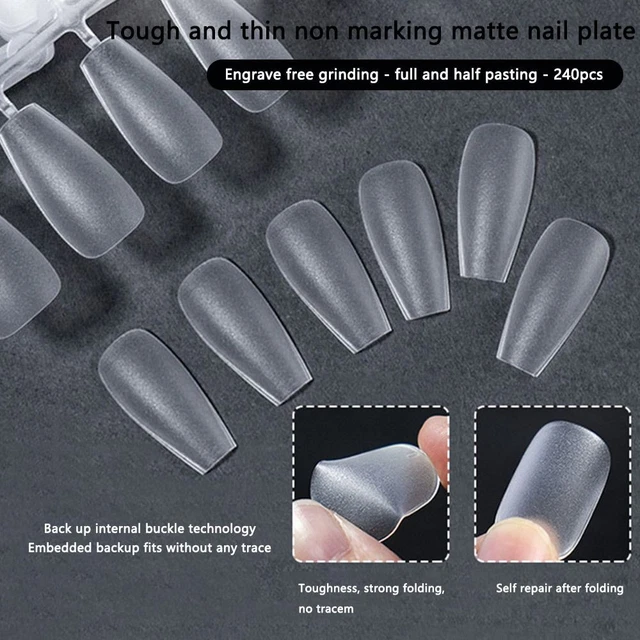 Presse sur Faux ongles Cercueil carré d'amande Faux ongles Couverture complète