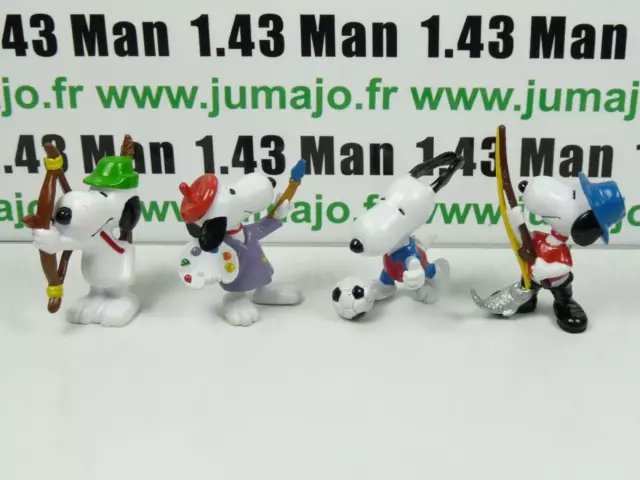 FIG1 lot 4 figurines PVC Schleich BD années 80 : SNOOPY peintre foot archer pêch