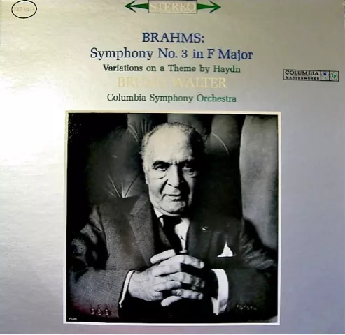 BRUNO WALTER/COLUMBIA ORCH. symphony 3 BRAHMS VG++