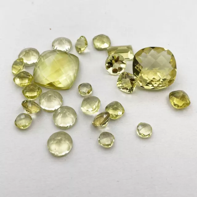 Natural Lemon Quartz Mix Cut Loose Gemstone Lot 5-16 MM 50 CT 23 Pc