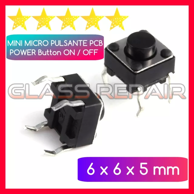 10 MINI INTERRUTTORE PULSANTE Micro MOMENTANEO TATTILE 4 PIN 6x6x5mm ARDUINO