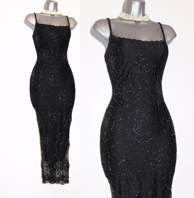 KAREN MILLEN BLACK Gatsby 20's Spider Web Beaded Crochet