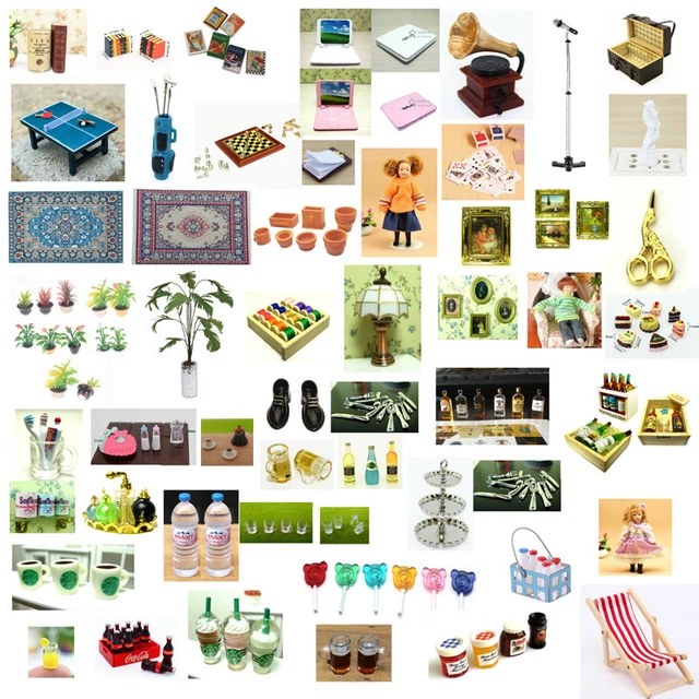 Dolls House Miniature Scaled Model Mini Fairy Garden Tools Accessories Decor DIY