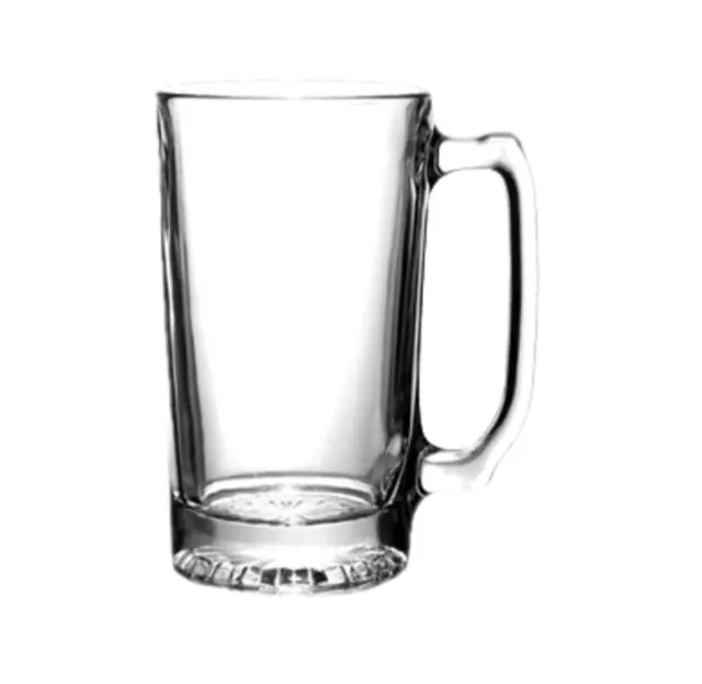 12.25 oz Stemless Glass Sports Mug w/ Handle - 3 Doz