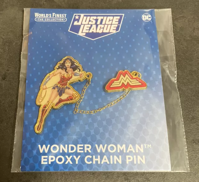 DC Comics Culturefly World's Finest Wonder Woman JLA Epoxy Chain Pin New Rare DC Comics Culturefly World's Finest Wonder Woman JLA Epoxy Chain Pin New Rare