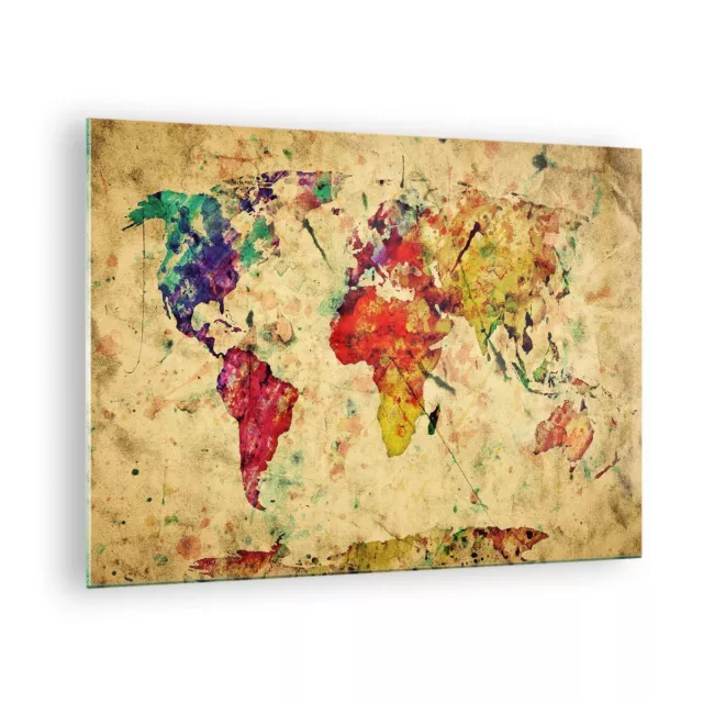 Cuadro Sobre Vidrio 70x50cm Cuadros Pared mapa mundo moderno Wall Art Prints