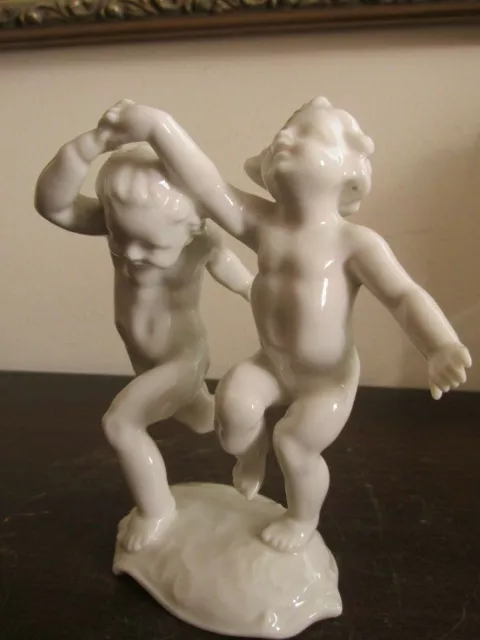 Hutschenreuther K.Tutter Germany Porcelain White Figurine Dancing Cherub