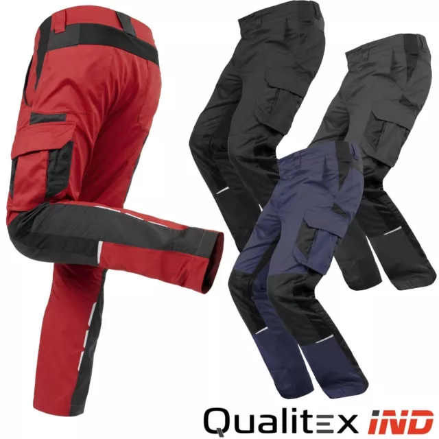 Qualitex Ind Pantalons de Travail Stretch Flex à Pinces Homme Femme Premium