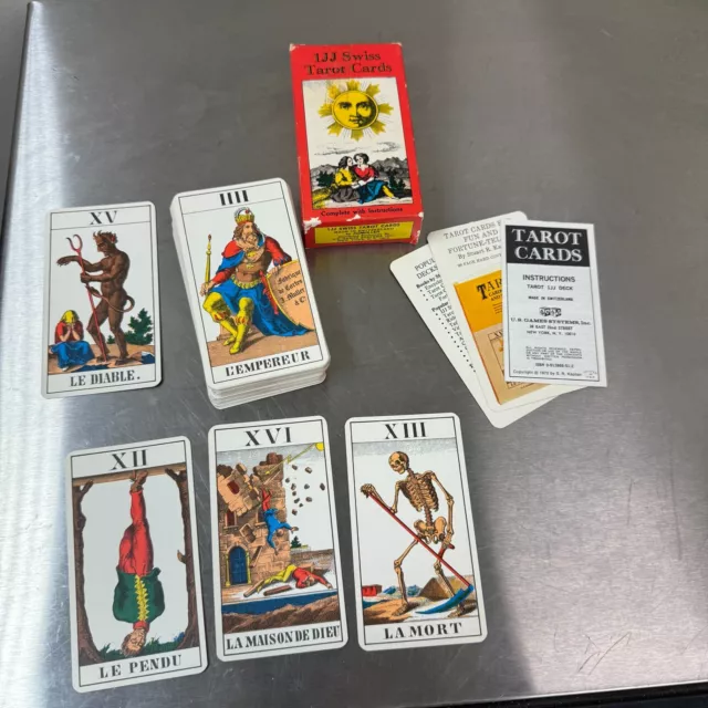 Vintage 1974 1JJ Swiss Tarot Cards AG Muller Complete Card Deck w/ Instructions