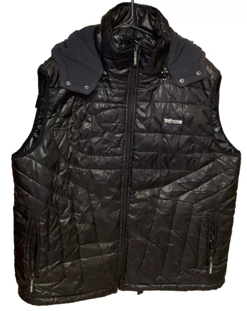 Ecko Unltd Men's Hooded Puffer Vest Black Size 2XL