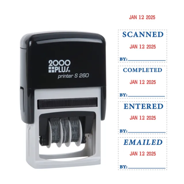 2000 PLUS Date Message Dater Stamp Entered, Scanned, Emailed, Received  Stamp,