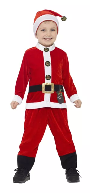 Smiffys Santa Toddler Costume, Red & White (Size S)