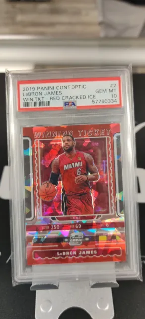 2019 Contenders Optic Red Cracked Ice Winning Ticket LeBron James 🔥 PSA 10 🔥