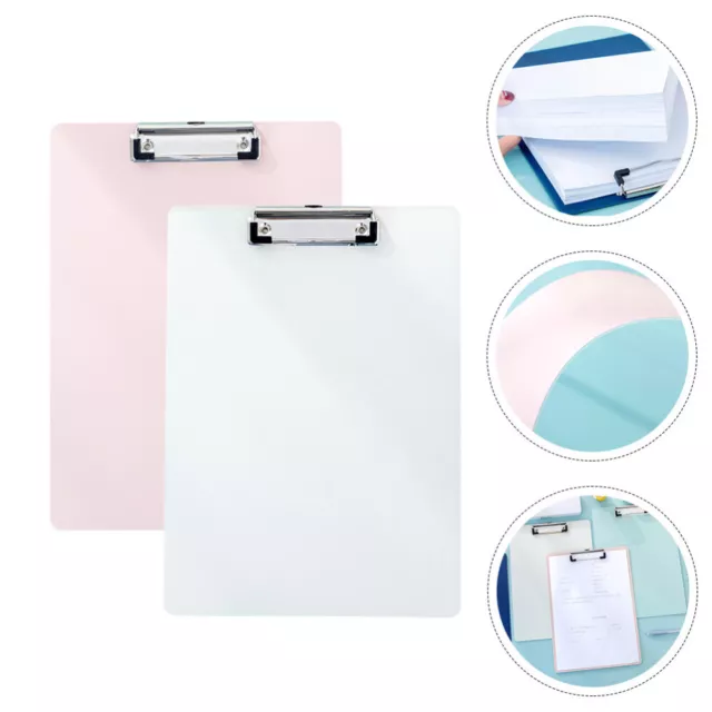 2 Pcs Exam Paper Clips Clipboard Document Holder Office Pencil 3