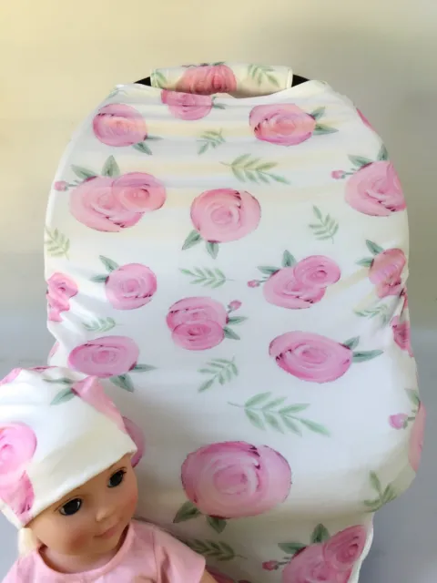 Stretchy Car Seat Canopy Multi Use Cover Baby Beanie Carrying nursing cover w/p