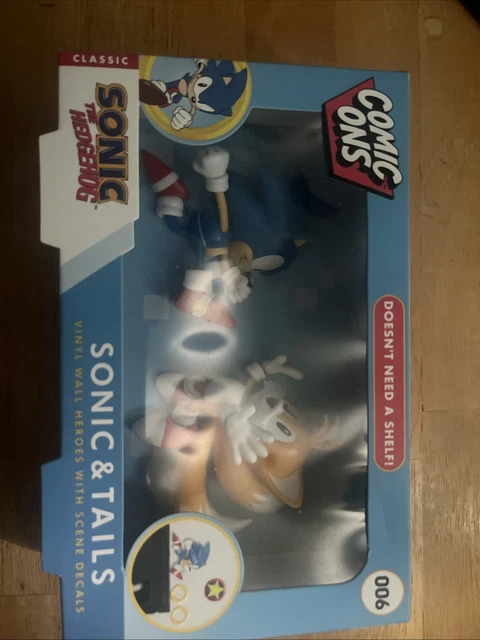 Fizz Creations Sonic Comic Ons - 2 Statuine Da Muro Con Adesivi - Personaggi 3D Collezionabili Con Parte Posteriore Piatta - 4