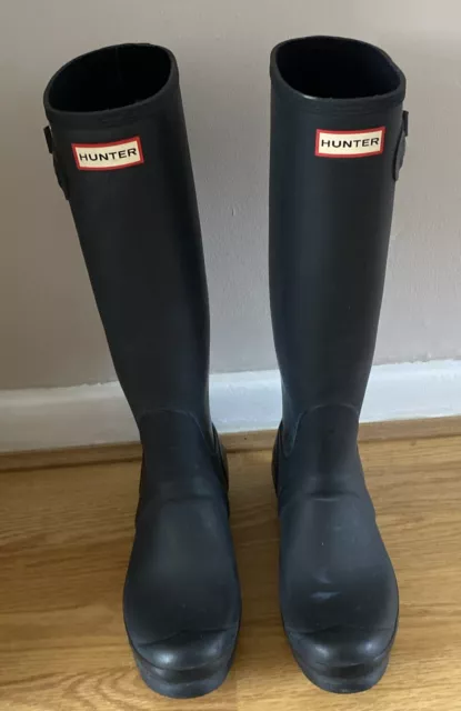 Hunter Ladies Tall Wellington Boots Matte Black 6UK