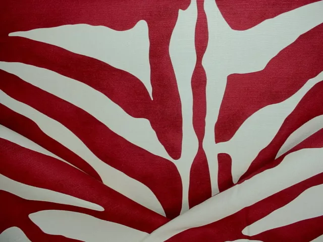 2-1/8Y Lee Jofa 2017154 Dinisen Print Ruby Cream Zebra Stripe Upholstery Fabric
